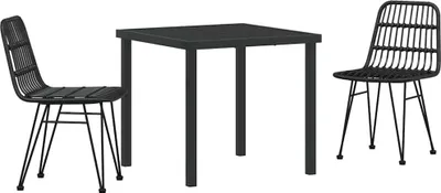 Immagine prodotto di vidaXL Set da pranzo da giardino 3 pezzi Acciaio verniciato a polvere nero