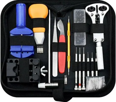 Produktbild von Uhrenreparaturset - Einsetzbares Uhrenreparaturset für das Demontieren, Batterienwechsel, Entfernen von Armbändern und Öffnen von Uhrengehäusen.