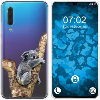 Produktbild von PhoneNatic Case kompatibel mit Huawei P30 Silikon-Hülle Vektor Tiere Koala M9