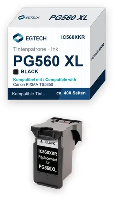 Produktbild von Tinte kompatibel mit Canon PG560 XL PIXMA TS5350 TS5351 TS5352 TS5353 Schwarz