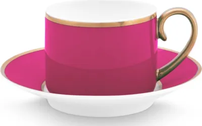 Produktbild von PIP STUDIO Chique Tasse mit Untertasse gold-pink 0,22 l