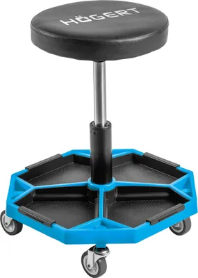 Immagine prodotto di Högert Technik - Sgabello da officina con rotelle, regolabile in altezza, fino a 140 kg, sgabello con rotelle per officina