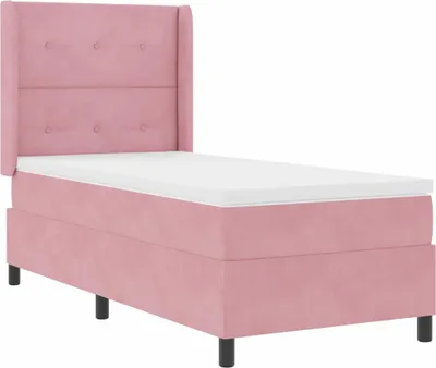 Productafbeelding van vidaXL Boxspringbed met hoofdeinde, roze, 90 x 190 cm, fluweel