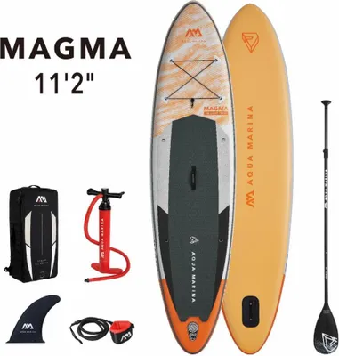 Image de Aqua Marina All-Around SUP Board 340x84cm Sac à dos zippé Pompe double action LIQUID AIR Pagaies Attelage central Orange