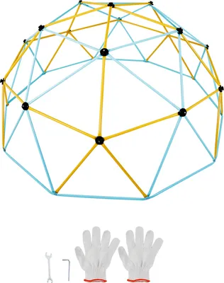 Produktbild von SucceBuy 10FT Kletterkuppel, geometrisches Klettergerš¹st, Spielzentrum, tr?gt 750 Pfund fš¹r Kinder von 3-10, einfache Montage. Tolles Spielger?t fš¹r den Garten.