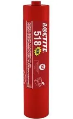 A red tube of Loctite 518 flange sealant.