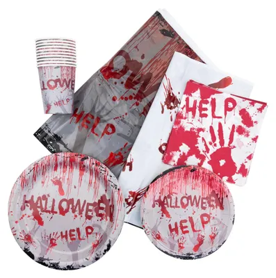 Produktbild von Geschirr Set Halloween Dekorationen Tischdecke Tassen Teller Servietten