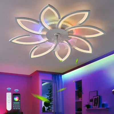 Obrázok produktu pre Stropný ventilátor s LED osvetlením, diaľkovým ovládaním, 6 rýchlostiami, s možnosťou stmievania a tichým chodom