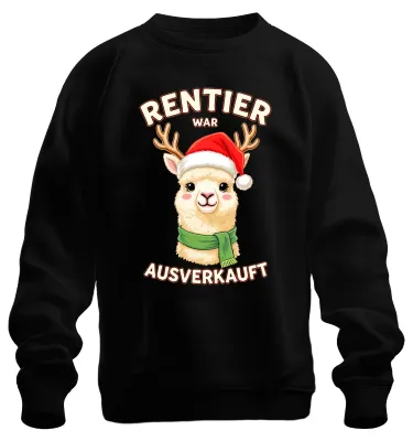 Produktbild von Rentier war t Alpaka Weihnachten lustig Geschenk Sweatshirt Pullover, Schwarz, L