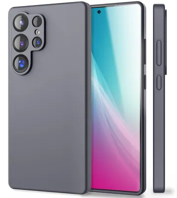 Immagine prodotto di Custodia in silicone NALIA per Samsung Galaxy S25 Ultra – Protezione della fotocamera e fodera interna – Modello PHOENIX (custodia effetto morbido) – Marca di Berlino – Grigio cenere