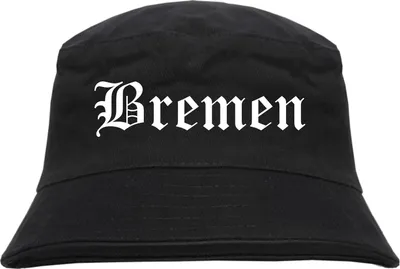 Produktbild von Bremen Fischerhut - Altdeutsch - bedruckt - Bucket Hat Anglerhut Hut S/M Schwarz
