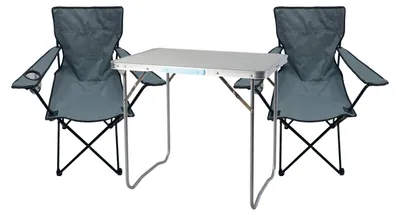 3-teiliges Campingmöbel 1x Campingtisch + 2 Anglerstühle