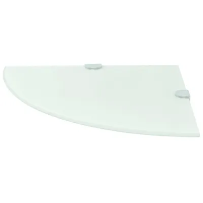 Produktbild von vidaXL Eckregale 2 Stk. mit verchromten Halterungen Glas Weiß 35x35 cm