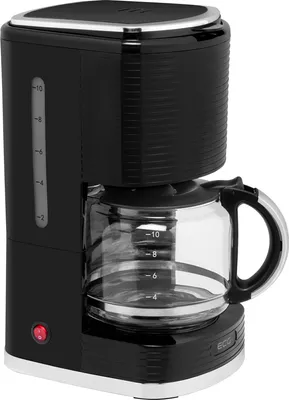Produktbild von ECG KP 2150 Stripe, Filterkaffeemaschine, 1,5 l, 980 W, Schwarz, Edelstahl