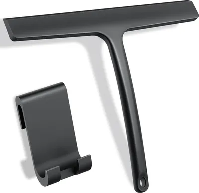Produktbild von Duschabzieher 24 cm, Silikon, mit Haken, schwarz, für Badezimmer