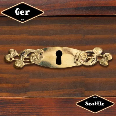 Produktbild von Schlüsselplatte,Serie "Seattle",6er Pack | Eisen in Messing gl.| H2,3xB12,0cm