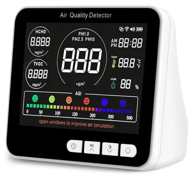 9-in-1 Luftqualitätsmonitor PM2.5 PM10 HCHO TVOC AQI Temperatur