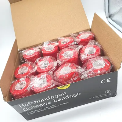 Produktbild von ALPIDEX 12 Rollen Haftbandage 10 cm x 4.5 m Selbstklebender Verband Pet Bandagen