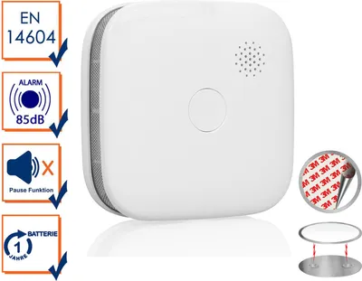 Produktbild von Rauchwarnmelder fotoelektrisch wechselbare Batterie, WiFi mit App, Magnethalter