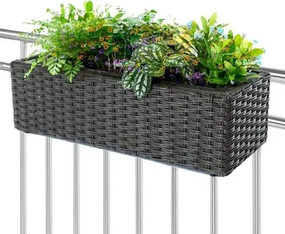 Image de Jardinière aspect rouillé 54 x 22 x 17 cm, résistante aux UV