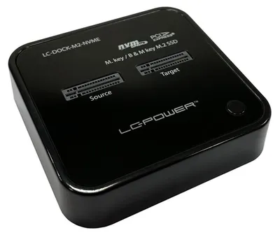 Produktbild von LC-Power Docking Station für NVME-M.2-SSDs, SSD, M.2, M.2, USB 3.2 Gen 2 (3.1 Gen 2) Type-C, Schwarz, Kunststoff