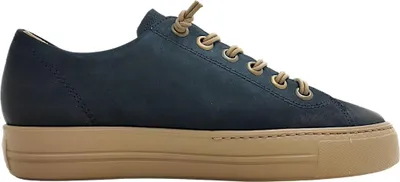 Imagen del producto de Zapatos de mujer Paul Green, tipo mocasín, con suela flexible, cordones, color azul, para uso casual