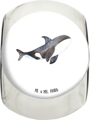 Produktbild von Mr. & Mrs. Panda Teedose Orca L 870ml - Weiß - Geschenk, Motivation, Orcas, Vorratsdose Glas, Urlaub, Süßigkeiten, Wal, Arbeit, Vorratsbehälter, schraubglas, Neustart