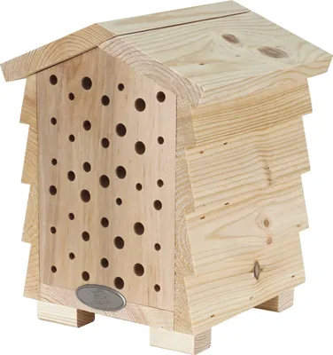 Produktbild von Dehner Natura Insektenhotel Hostilia, 19 x 19 x 25 cm, Kiefernholz/Metall, natur