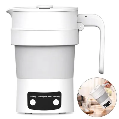 Produktbild von Mini Reisewasserkocher faltbar, 0,6 L, mit Temperaturkontrolle, Digitaldisplay und Aufbewahrungstasche