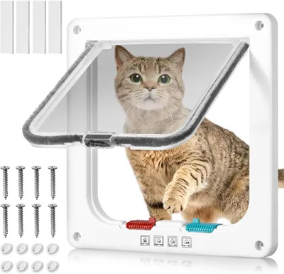 Produktbild von Katzenklappe 4-Wege verriegelbar, ABS Kunststoff, für Außentüren