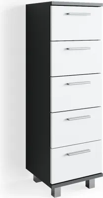 Produktbild von Vicco Badschrank Ilias, 30 x 95 cm, Anthrazit/Weiß
