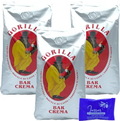 Produktbild von Gorilla Espresso Bar Crema 3x 1000g Joerges + Jassas Gebäck