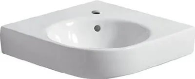 Produktbild von Geberit Selnova Compact - Eckhandwaschbecken 695x615 mm, mit 1 Hahnloch, Weiß 501.508.00.7