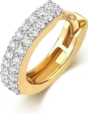 Produktbild von Wunderschöne 9 Karat (375) Gold Diamant Einzel Knorpel Creole Brillant-Schliff 0.13 Karat GH - SI3-I1 - 12mm*2mm; TRS35422