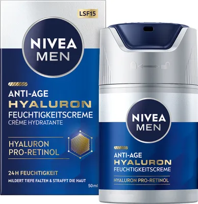 Produktbild von NIVEA MEN Anti-Age Hyaluron 24h Feuchtigkeitscreme schnell einziehend LSF15 50ml