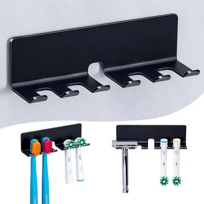 Produktbild von Elektrische Muurhänge-Tandreinigerhalter aus Edelstahl, SUS304, ohne Bohren, für Badezimmer, Selbstklebend