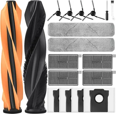 Produktbild von 18 Stück Zubehör für Dreame Aqua10 Ultra Track Complete Saugroboter, 1 Hauptbürste 4 Staubbeutel 2 Rollen-Wischtuch 4 HEPA Filter 4 Seitenbürste 1 Reinigungszubehör 1 Schraubendreher