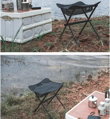 Leichtgewicht Campingstuhl Zusammenklappbar - Tragbarer Klappstuhl 30cm für Wandern, Angeln und Outdoor-Aktivitäten bis 180kg