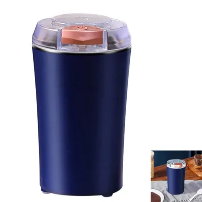 Produktbild von Elektrische Kaffeemühle , Tragbare Gewürzmühle ,6-fach Edelstahlmesser, für Bohnen, Kräuter & Gewürze, Küche & Reise, Blau