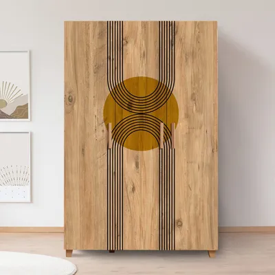 Produktbild von Skye Decor, Leva Hedera Sun, Kleiderschrank, Atlantische Kiefer, 100 % MELAMINBESCHICHTETE SPANPLATTEN, 120 x 48 x 189 cm