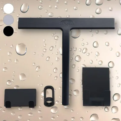 Immagine prodotto di DEKAZIA® Tergipavimento Doccia Nero Silicone – Tergivetro con Supporto Parete
