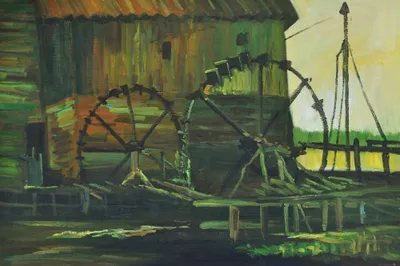 Obrázek produktu pro Vincent Van Gogh Art Print Obraz - Vodní mlýn v Gennepu, 1884 (80 x 120 cm)
