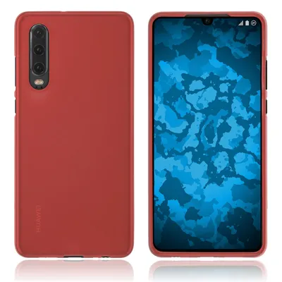 Produktbild von PhoneNatic Case kompatibel mit Huawei P30 - rot Silikon Hülle matt Cover