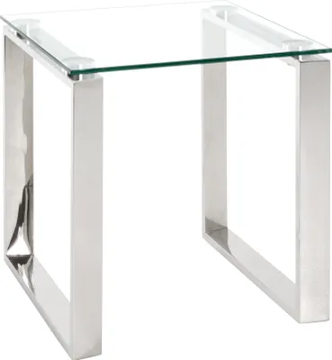 Produktbild von HAKU Beistelltisch Couchtisch edelstahl - Edelstahl, Sicherheitsglas 8 mm, B/H/T: 42x45x42 cm