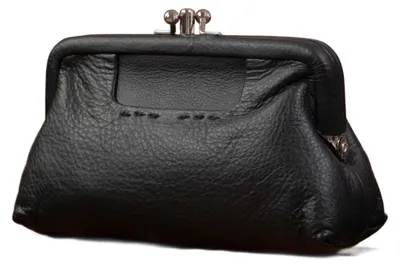 Image de Portefeuille pour femmes Belveder, en cuir véritable, modèle 50913, couleur noire, style vintage