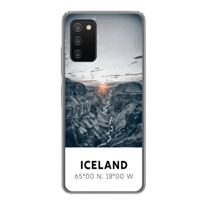 Produktbild von MuchoWow® Handyhülle Schutzhülle Hülle für Samsung Galaxy A03s Island - Sonne - Berge Silikon Softcase Handy Hülle - Schutz