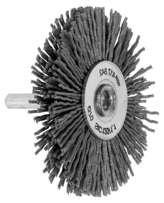 Produktbild von Rundbürste mit 6 mm Schaft zum Entfernen von Rost und Farbe, Maße 70 x 12 mm