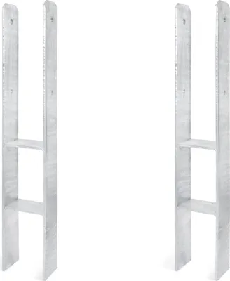 Zdjęcie produktu dla Alberts 2 x wsporniki słupków H, 116x800 mm, grubość materiału 8 mm, głębokość 60 mm, ocynkowane ogniowo