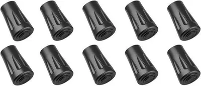 Produktbild von Nordic Walking Stöcke - Runde Wanderstöcke - Schwarz - Set aus 10 - Trekking Pads - Reservefuß Gummibügel