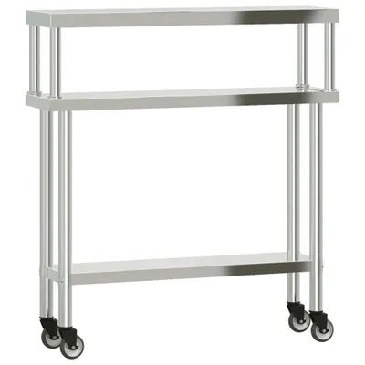 Produktbild von vidaXL Küchen-Arbeitstisch mit Aufsatzboard 110x30x120 cm Edelstahl